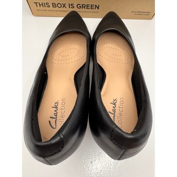 Clarks Linvale Jerica Black Leather Kitten Heel Pumps Women’s US 7.5 Wide New - Picture 5 of 10